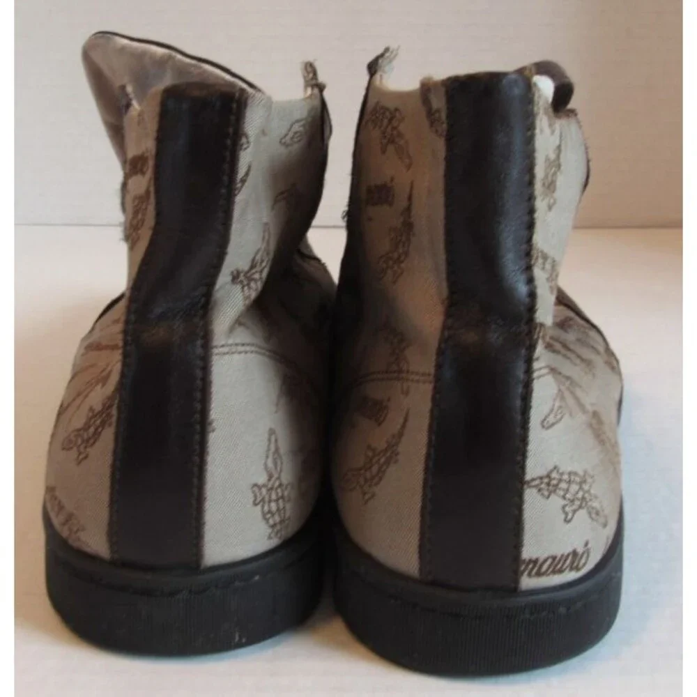 Mauri Brown Taupe Alligator Leather High Top Shoes 8835 Size 45 EU 11.5 US VTG